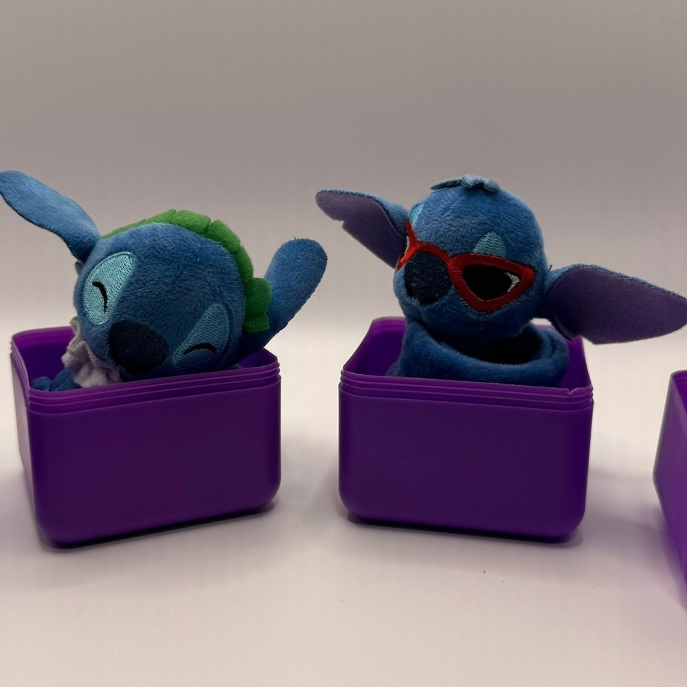Disney Stitch Cutie Cuff Plush Slap Bracelet‎ Lot of 2 Sunglasses & Hula Stitch